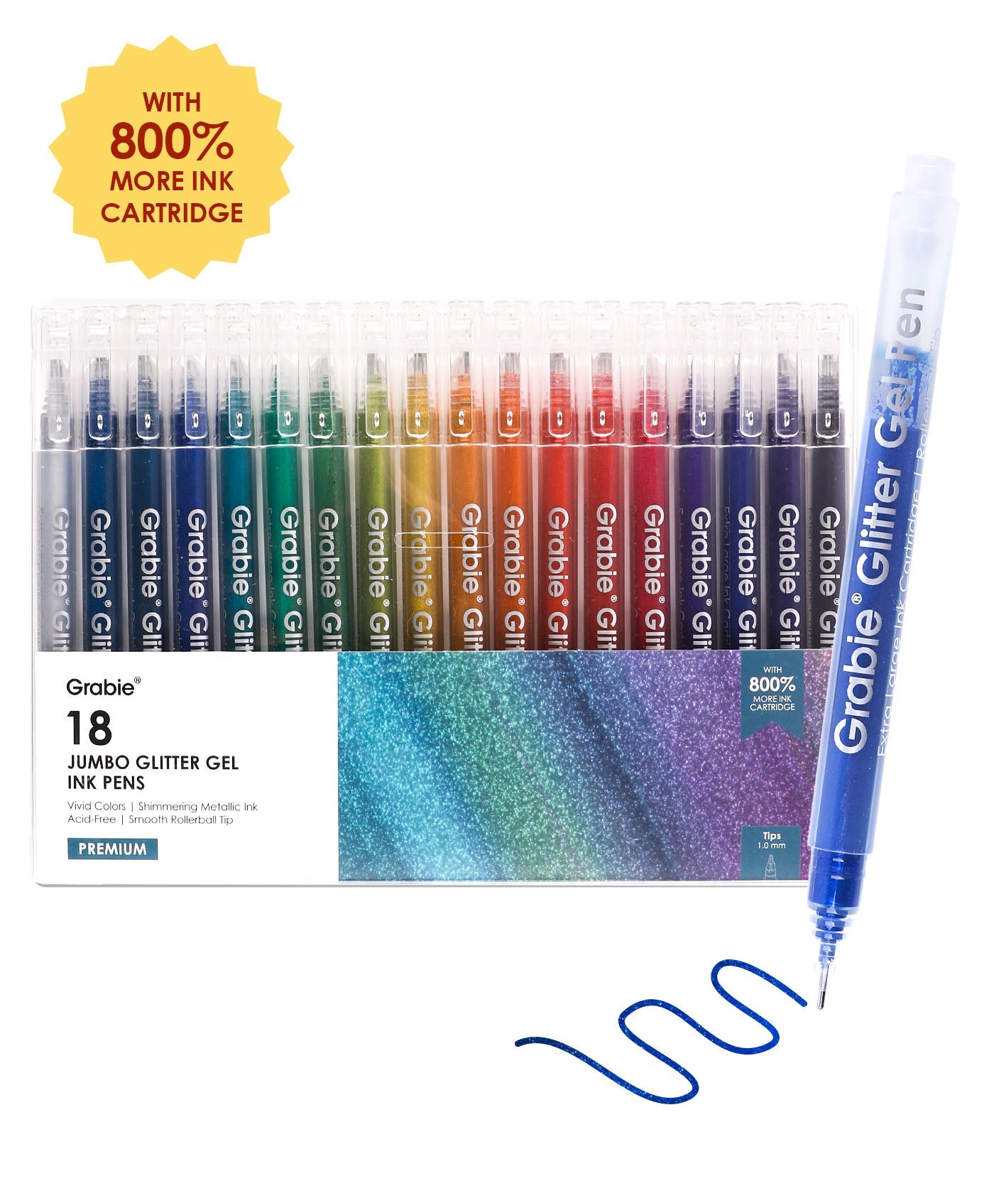 Jumbo Iridescent Glitter Gel Ink Pens