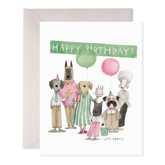 Dog Party Birthday Card