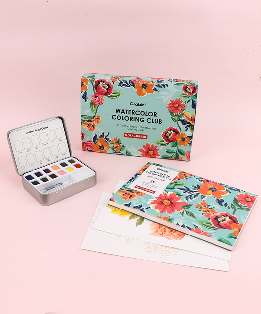 Watercolor Coloring Club Box - Floral