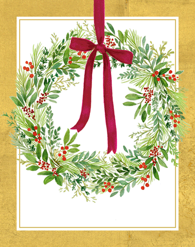 Boxed Christmas Cards - Wild Berry Wreath