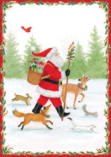 Boxed Christmas Cards - Santa's Wild Friends