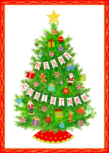 Boxed Christmas Cards - Festooned Tree
