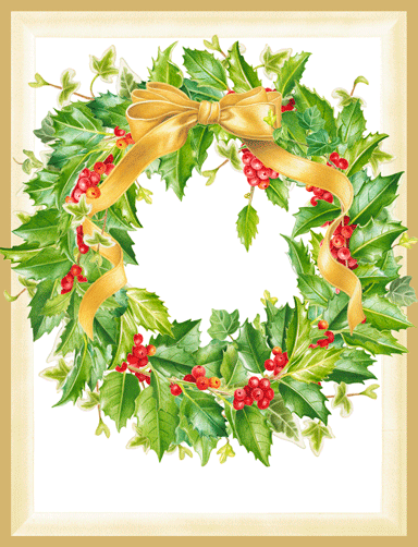 Boxed Christmas Cards - Holly Wreath