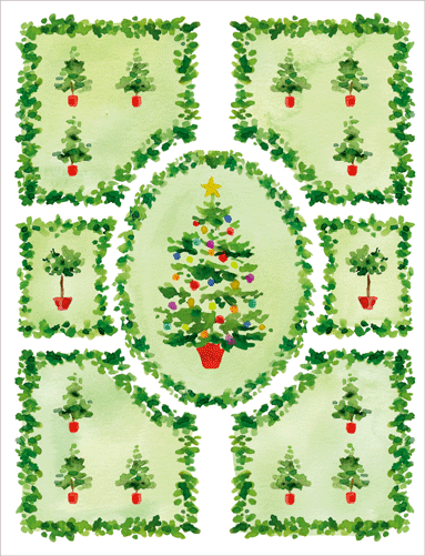 Boxed Christmas Cards - Topiary Garden