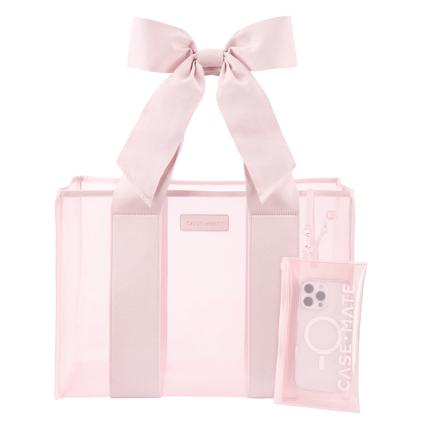 Jelly Tote with Phone Pouch - Ballet Pink Bow