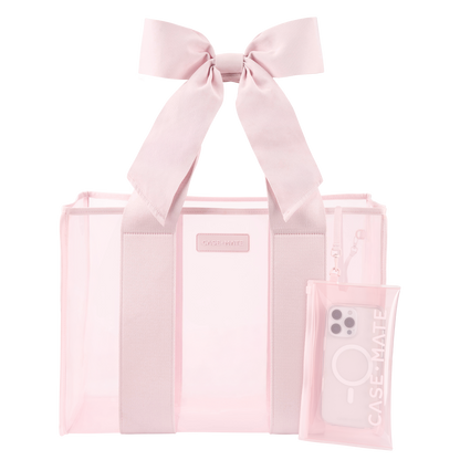Jelly Tote with Phone Pouch - Ballet Pink Bow