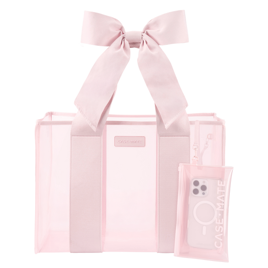 Jelly Tote with Phone Pouch - Ballet Pink Bow