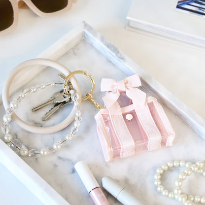 Jelly Tote Key Chain - Ballet Pink Bow