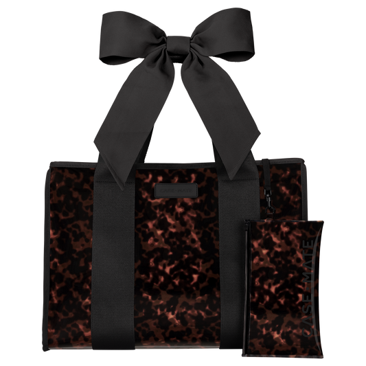 Jelly Tote with Phone Pouch - Tortoise Shell Bow