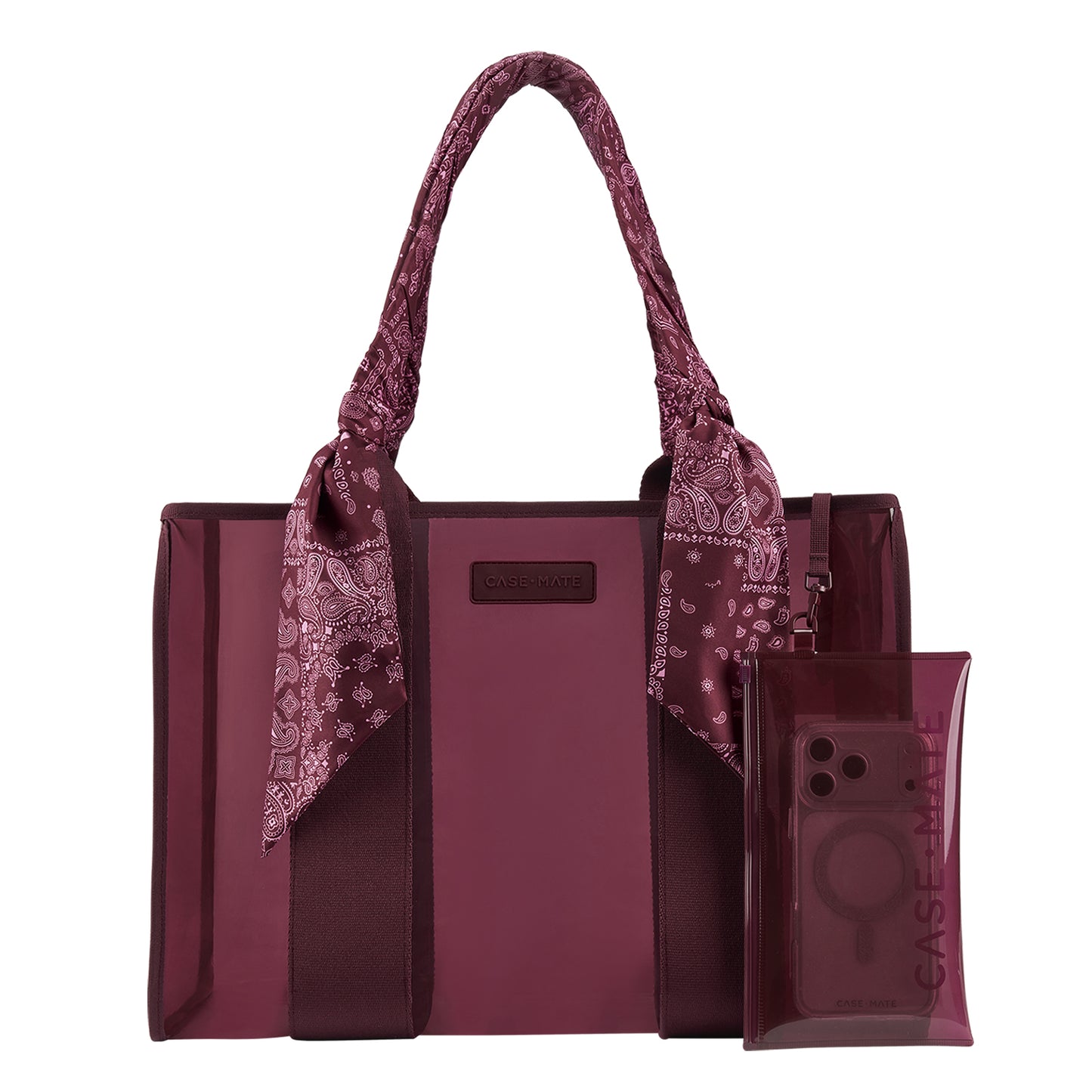 Jelly Tote with Phone Pouch - Mulberry Twilly Scarf