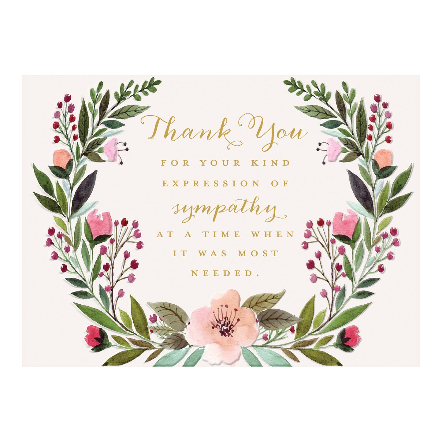 Sympathy Acknowledgment - Watercolor Wreath