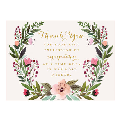 Sympathy Acknowledgment - Watercolor Wreath