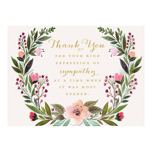 Sympathy Acknowledgment - Watercolor Wreath