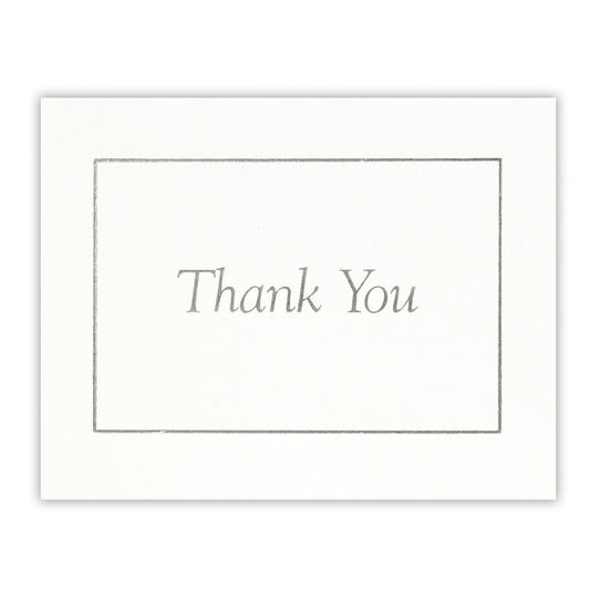 Thank You Notes - Silver on White