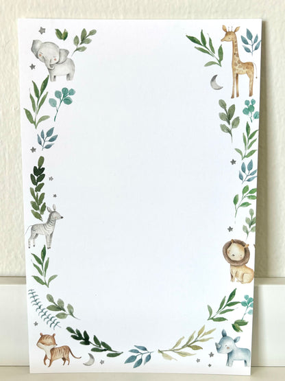 Zoo Wreath Invitation - Blue - 10 CT