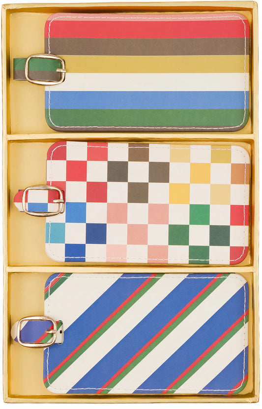 Luggage Tag - Set of 3 Checkered Future