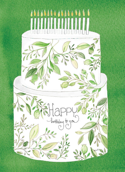 Birthday Cake Greenery Card