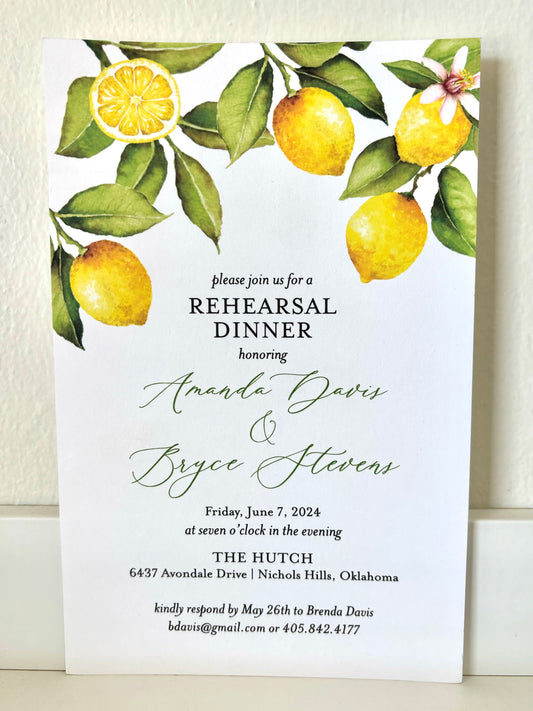 Lemon Topper Invitation - 10 CT