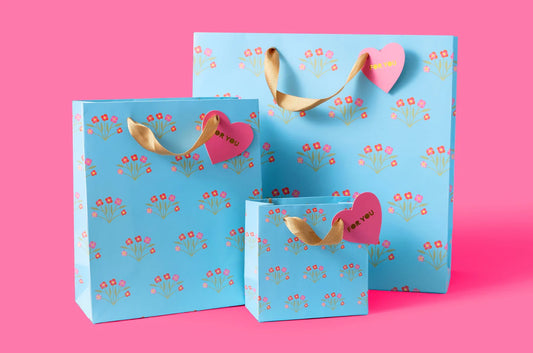Blue Bouquets Gift Bag L