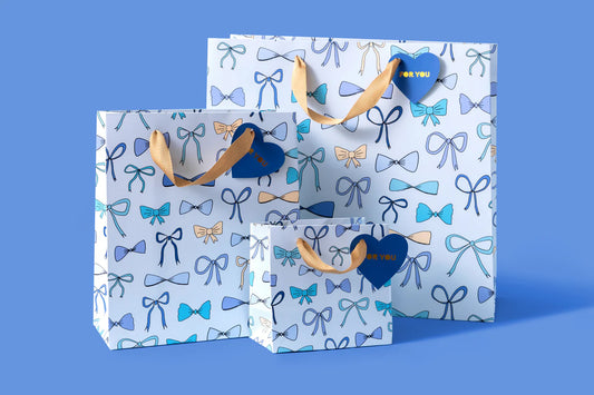 Blue Bows Gift Bag L