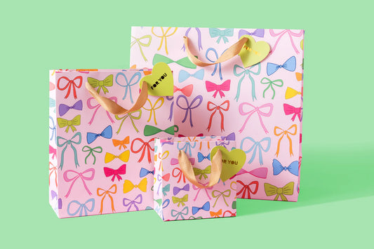 Colorful Bows Gift Bag L