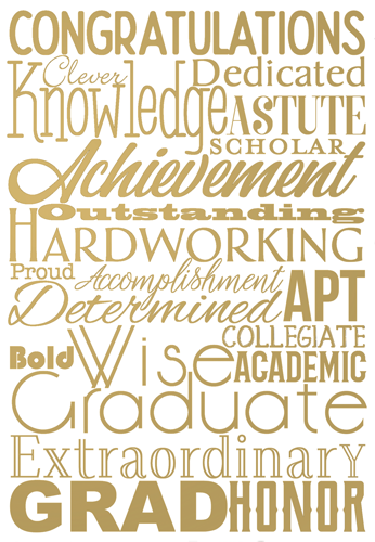 Graduation Card - Word Collage Foil