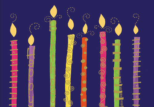 Birthday Card - Colorful Birthday Candles Foil