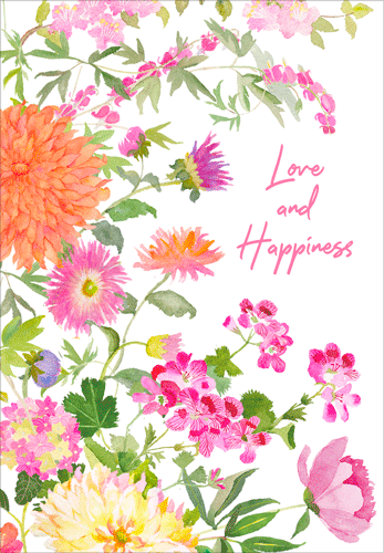 Engagement Card - Love and Happiness Floral