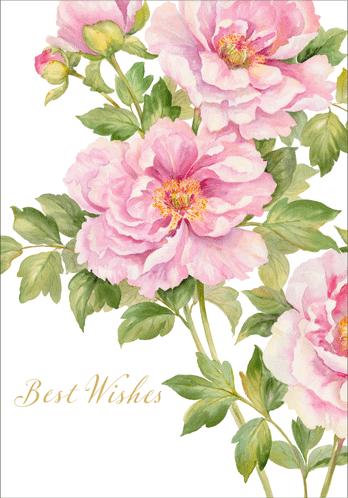 Wedding Card - Wedding Peonies Foil