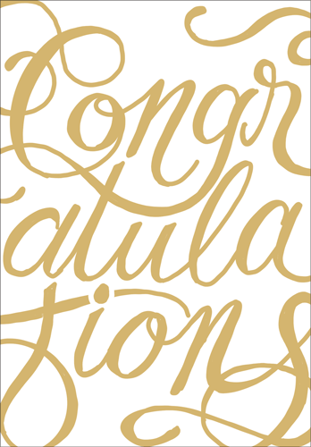 Congrats Card - Congratulations Calligraphy Foil