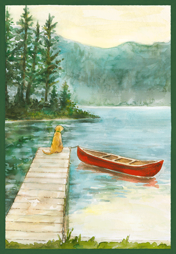 Sympathy Card - Dog On Dock