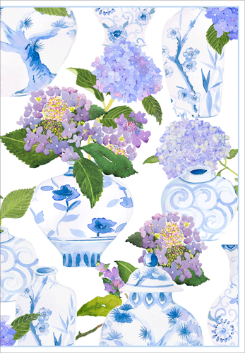 Sympathy Card - Porcelain And Hydrangeas