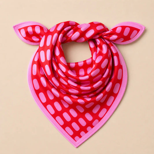 Silk Scarf - Pink and Red Confetti