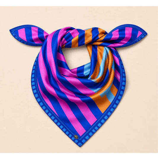 Silk Scarf - Framed Stripped Tile