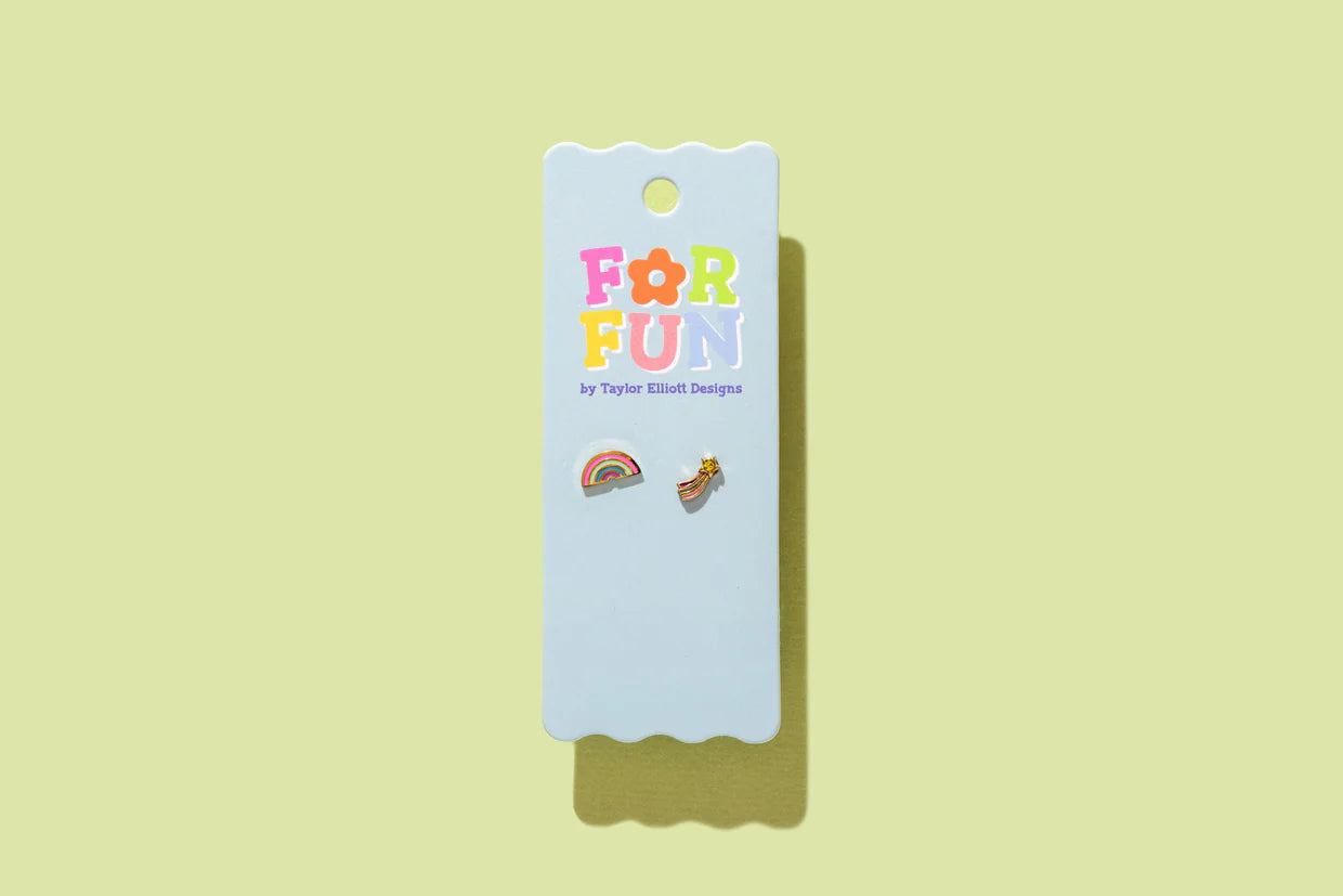 Stud Earrings - Sarah Star + Rainbow