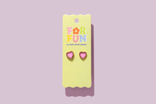 Stud Earrings - Harper Purple Heart