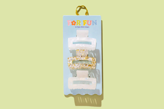 Claw Clip Trio - Pearl Confetti