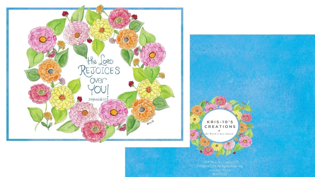 Boxed Notes - Zinnia Wreath