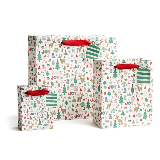 Large Gift Bag - Merry Motif