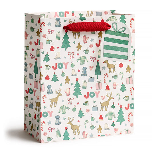 Medium Gift Bag - Merry Motif