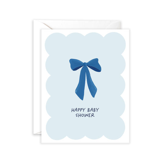 Greeting Card - Baby Shower Bow Blue
