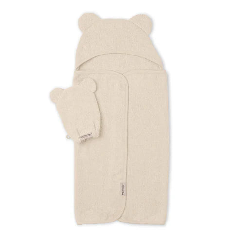 Hooded Towel + Wash Mitt Set - Linen