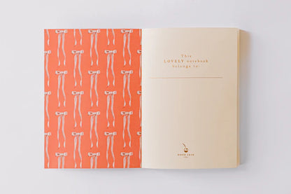 Antique Bows Softcover Notebook - Coral