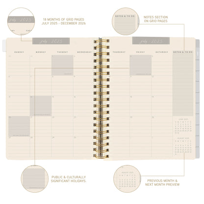 18-Month Planner - Peanuts Plan Hardbound Spiral