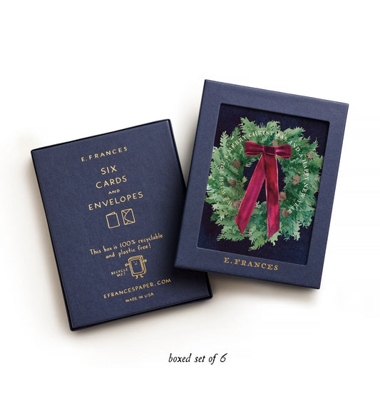 Boxed Cards - Velvet Bow Wreath
