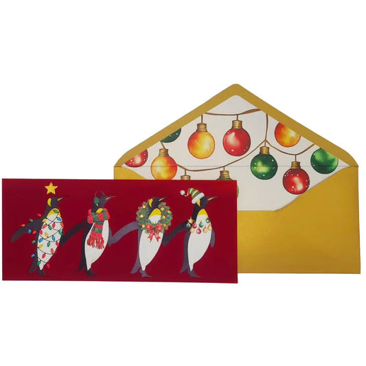 Boxed Christmas Cards - Row of Penguins