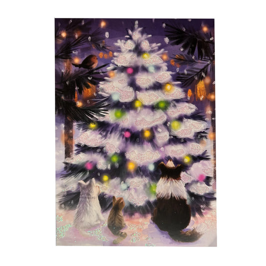 Boxed Christmas Cards - Pets Gathered Around Tree