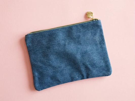 Bella Denim + Bows Pouch Medium