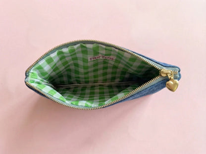 Bella Denim + Bows Pouch Medium