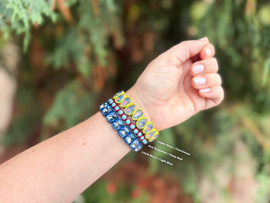 Fall Bracelet - Ava Turquoise + Deep Red